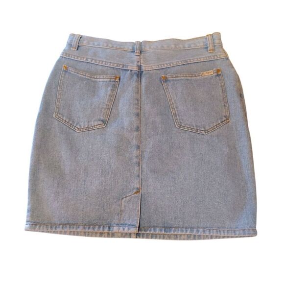 Bill Blass VTG Boho Chic Knee Length Light Denim Jean Skirt SZ 14 *Fits Like Med - Picture 6 of 10